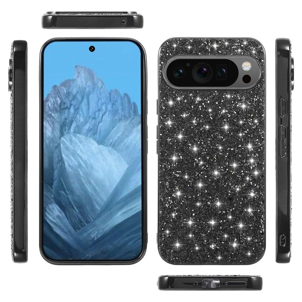 Pixel 9 Pro XL Schutzhülle – Funkelnde Glitzer-Rückseite