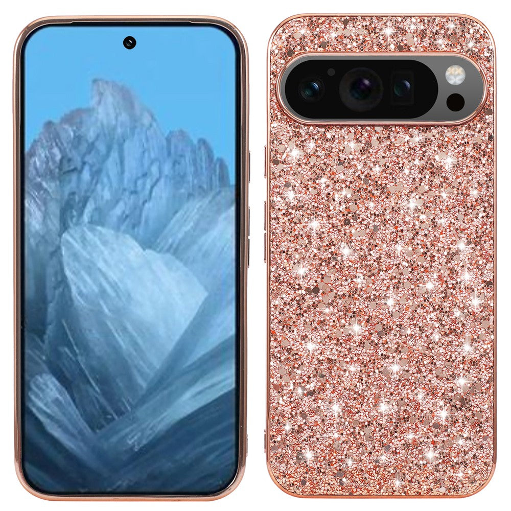 Pixel 9 Pro XL Schutzhülle – Funkelnde Glitzer-Rückseite