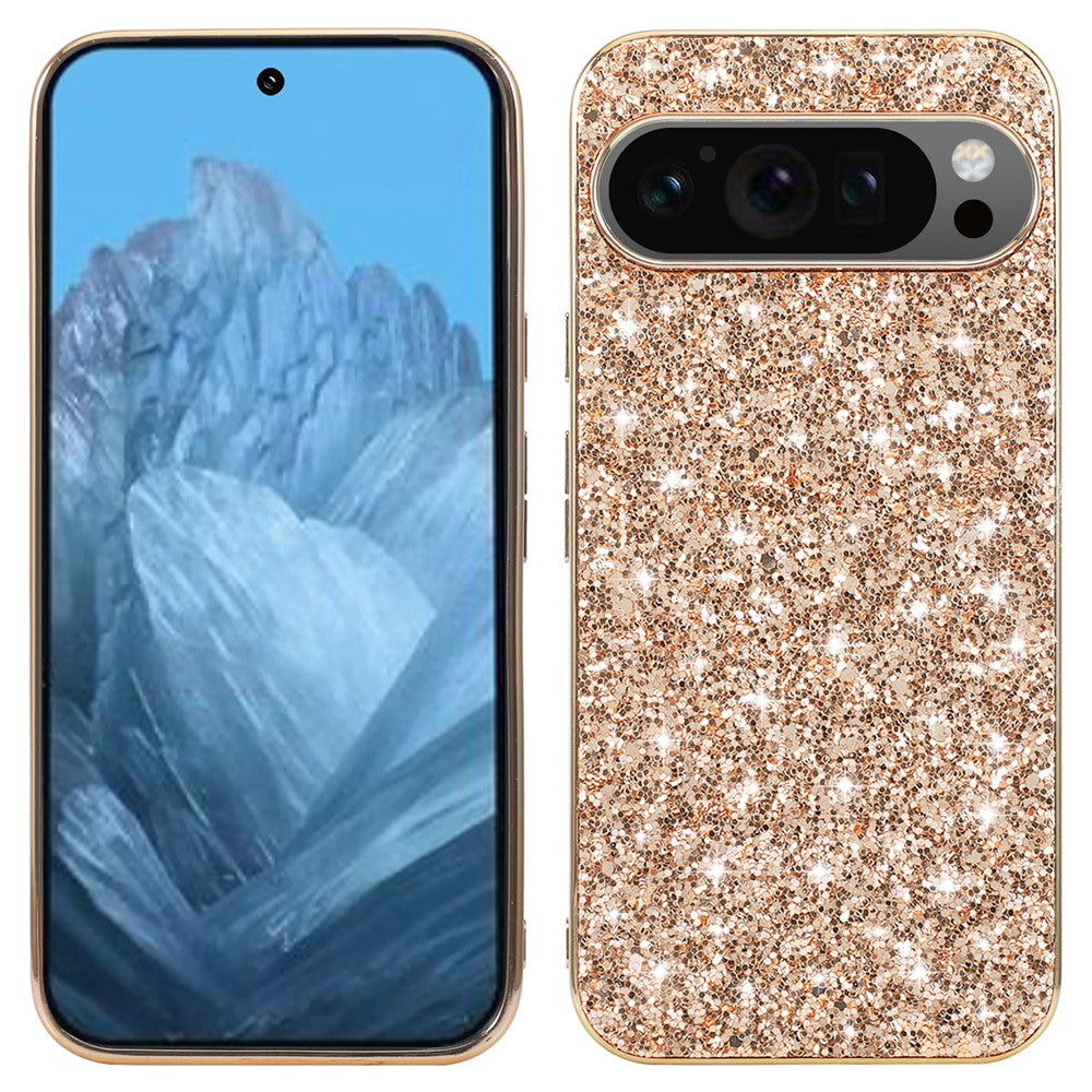Pixel 9 Pro XL Schutzhülle – Funkelnde Glitzer-Rückseite