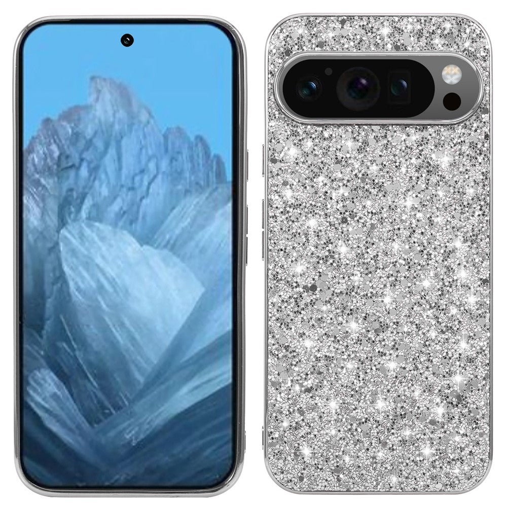 Pixel 9 Pro XL Schutzhülle – Funkelnde Glitzer-Rückseite