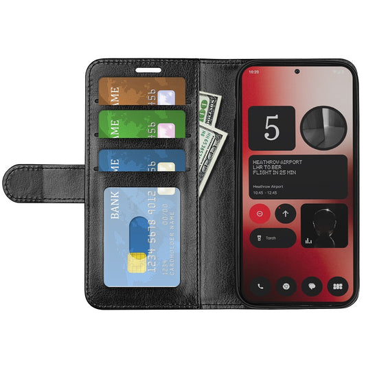 Nothing Phone (2a) Plus / Phone (2a) Wallet-Handyhülle – Aus strukturiertem PU-Leder & TPU, Klapphandyhülle