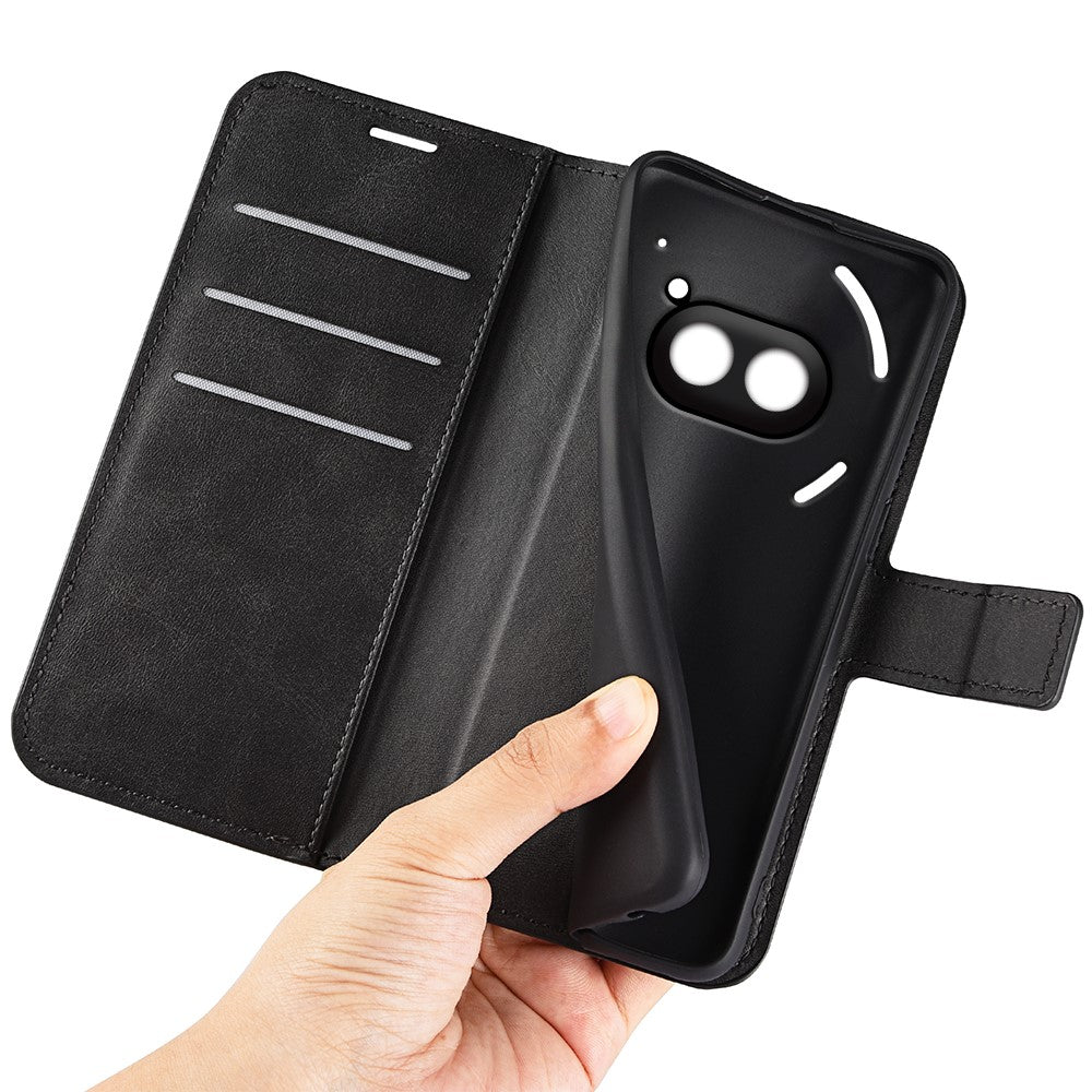 Nothing Phone (2a) Plus / Phone (2a) Handyhülle – Aus PU-Leder & TPU, mit Kalbslederstruktur, Brieftaschen- & Ständerfunktion