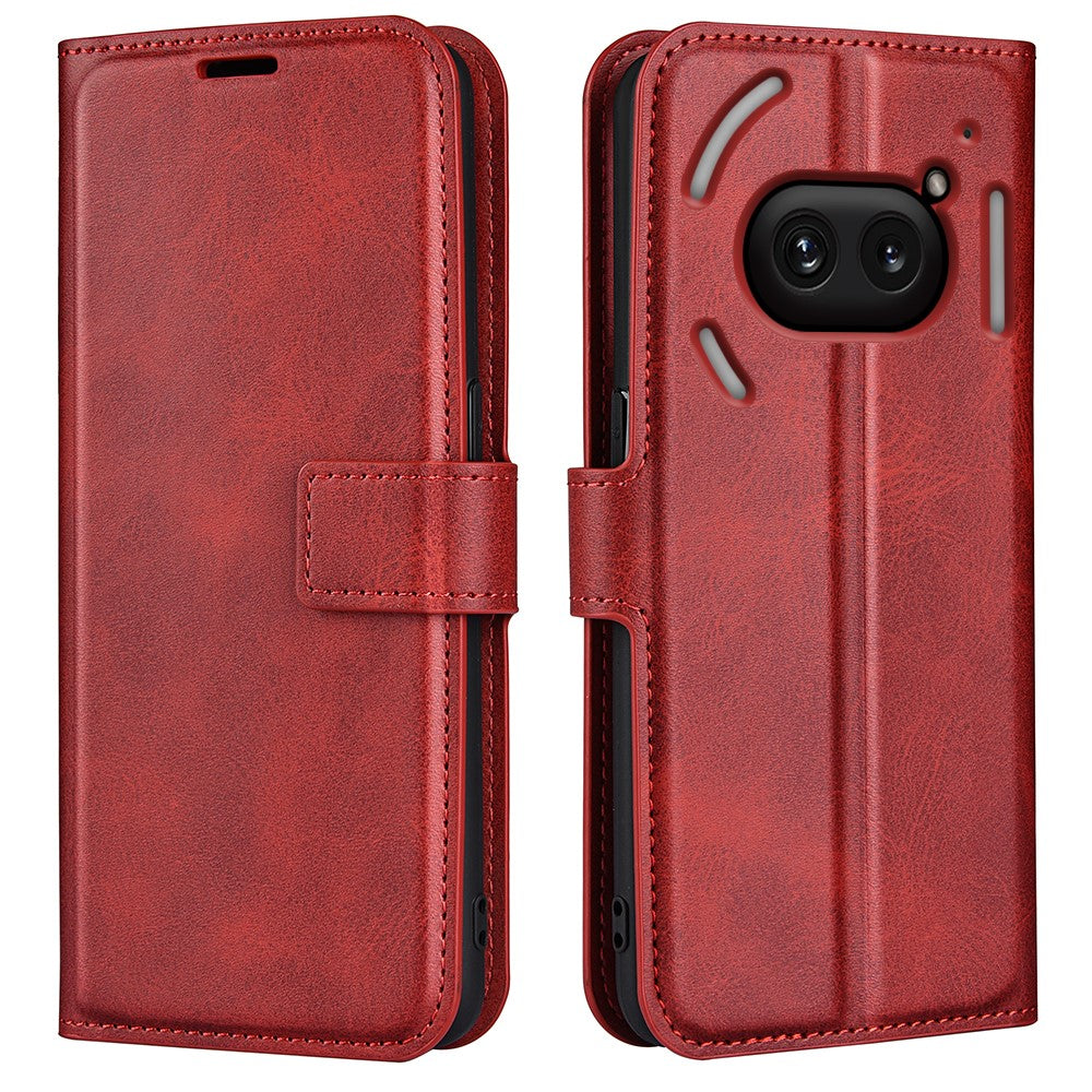 Nothing Phone (2a) Plus / Phone (2a) Handyhülle – Aus PU-Leder & TPU, mit Kalbslederstruktur, Brieftaschen- & Ständerfunktion
