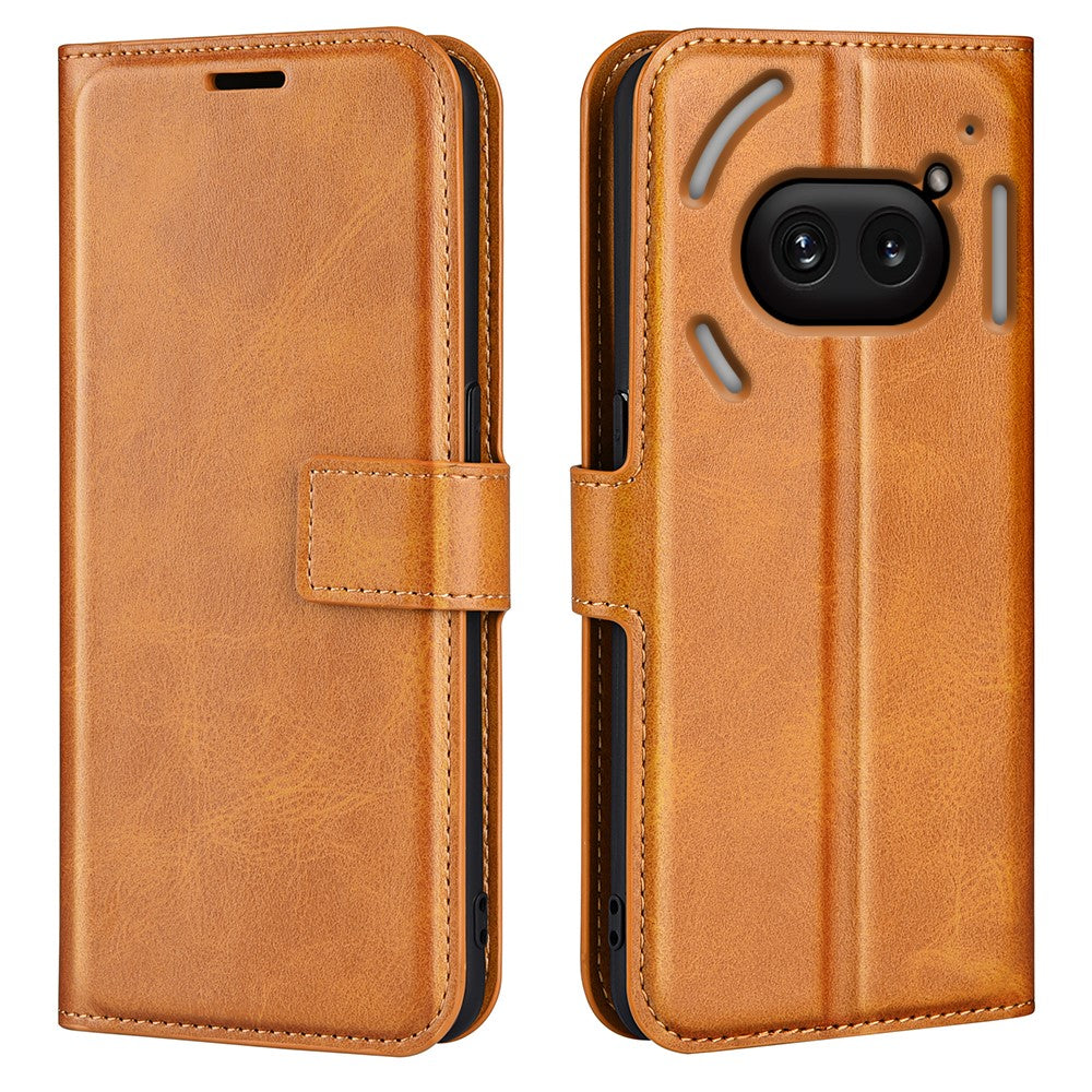 Nothing Phone (2a) Plus / Phone (2a) Handyhülle – Aus PU-Leder & TPU, mit Kalbslederstruktur, Brieftaschen- & Ständerfunktion