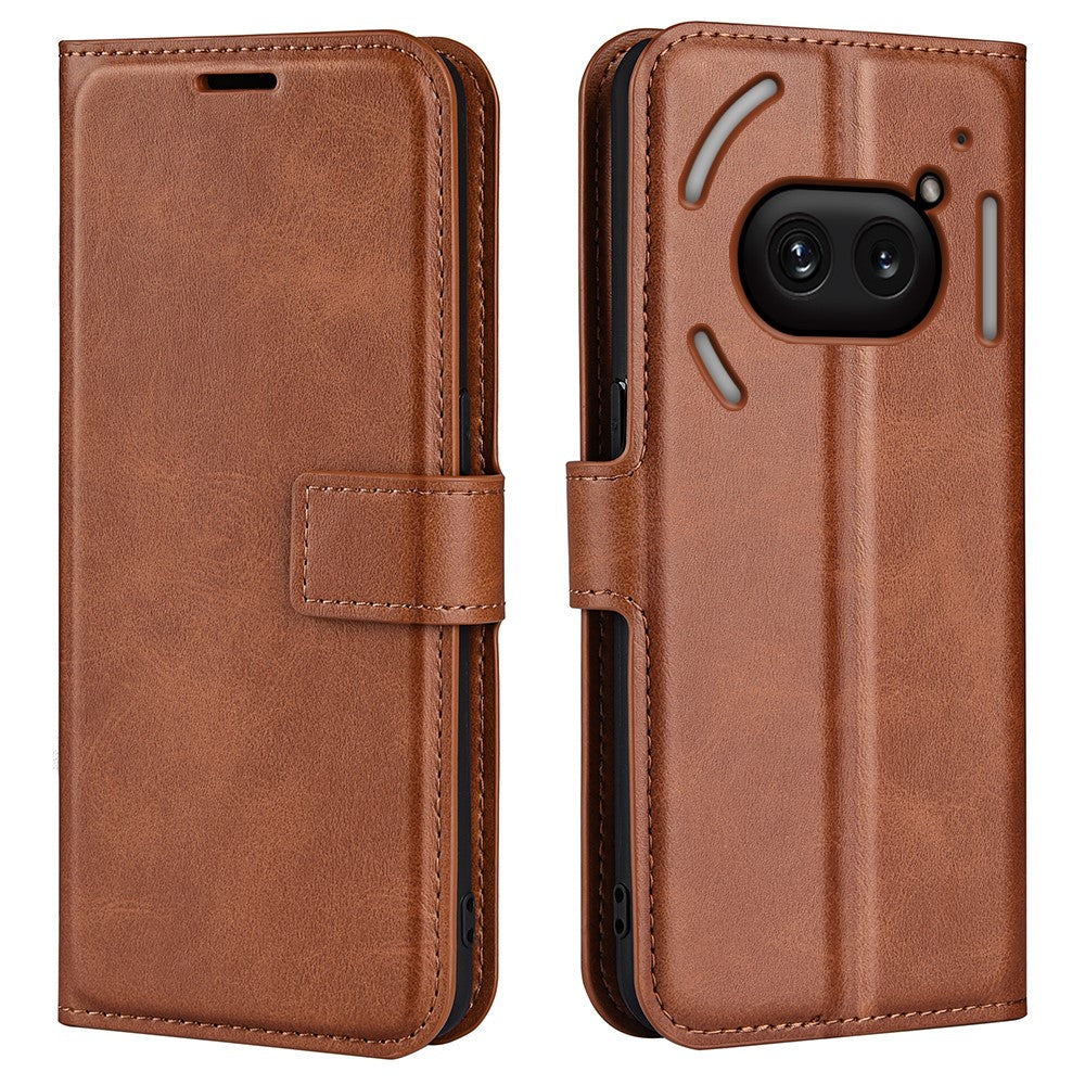 Nothing Phone (2a) Plus / Phone (2a) Handyhülle – Aus PU-Leder & TPU, mit Kalbslederstruktur, Brieftaschen- & Ständerfunktion