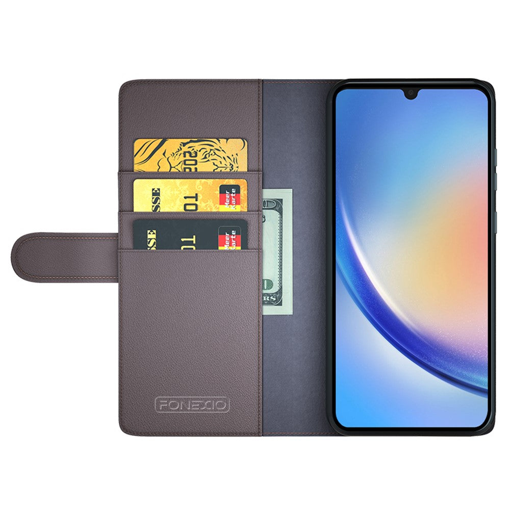 Galaxy A34 5G Echtleder Hülle mit Kartenfach