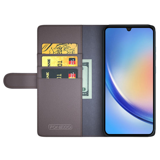 Galaxy A34 5G Echtleder Hülle mit Kartenfach