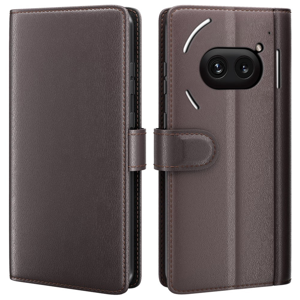 Nothing Phone (2a) Plus / Phone (2a) Wallet-Handyhülle – Aus echtem Spaltleder, mit integriertem Ständer