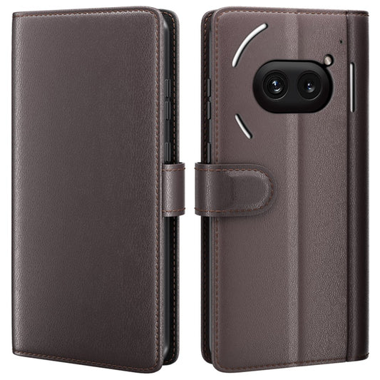 Nothing Phone (2a) Plus / Phone (2a) Wallet-Handyhülle – Aus echtem Spaltleder, mit integriertem Ständer