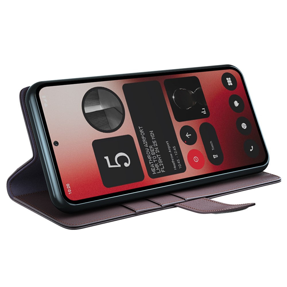 Nothing Phone (2a) Plus / Phone (2a) Wallet-Handyhülle – Aus echtem Spaltleder, mit integriertem Ständer