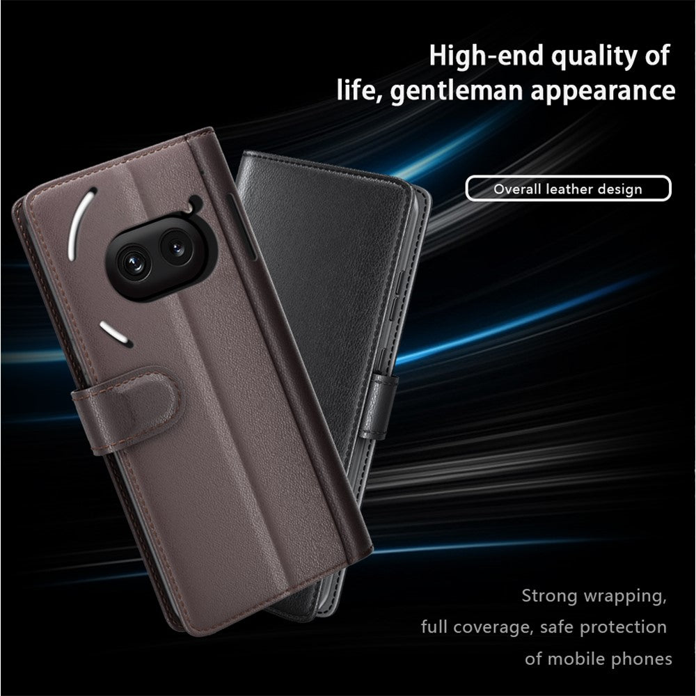 Nothing Phone (2a) Plus / Phone (2a) Wallet-Handyhülle – Aus echtem Spaltleder, mit integriertem Ständer