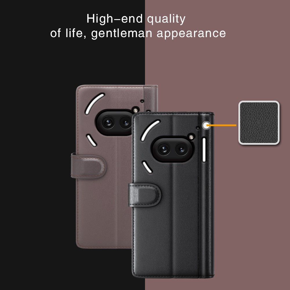 Nothing Phone (2a) Plus / Phone (2a) Wallet-Handyhülle – Aus echtem Spaltleder, mit integriertem Ständer