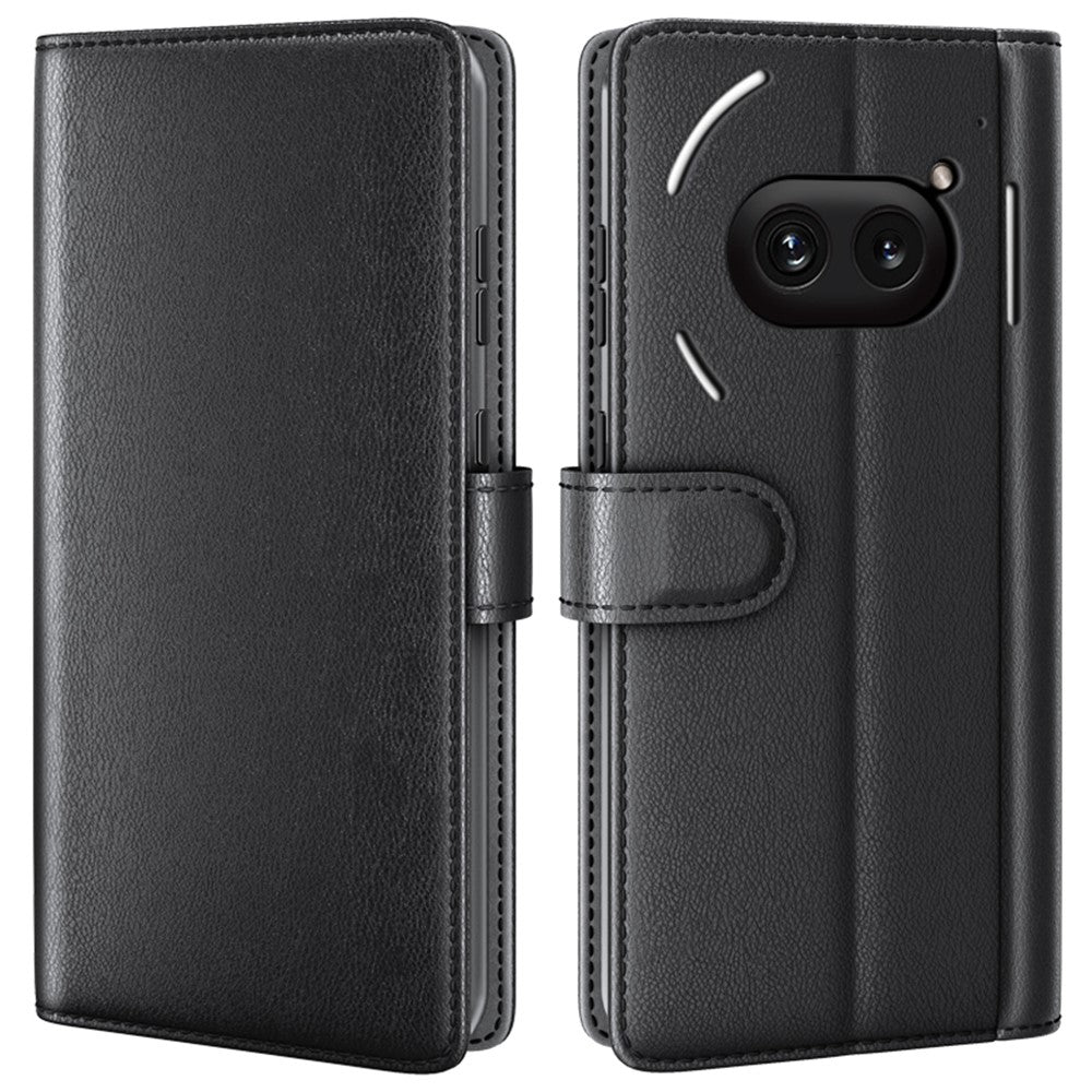 Nothing Phone (2a) Plus / Phone (2a) Wallet-Handyhülle – Aus echtem Spaltleder, mit integriertem Ständer