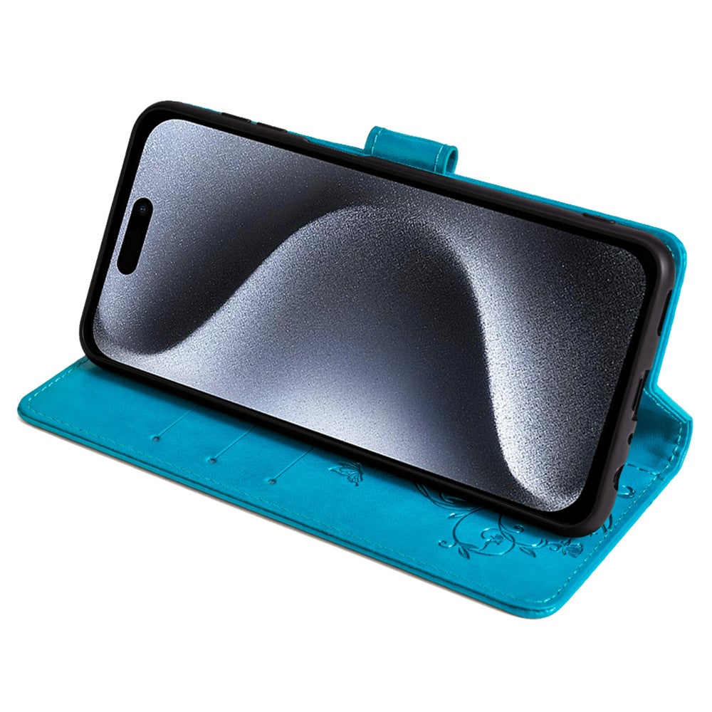 iPhone 15 Pro Max Schutzhülle – Mit Blumens- & Schmetterlingsmuster & Riemen