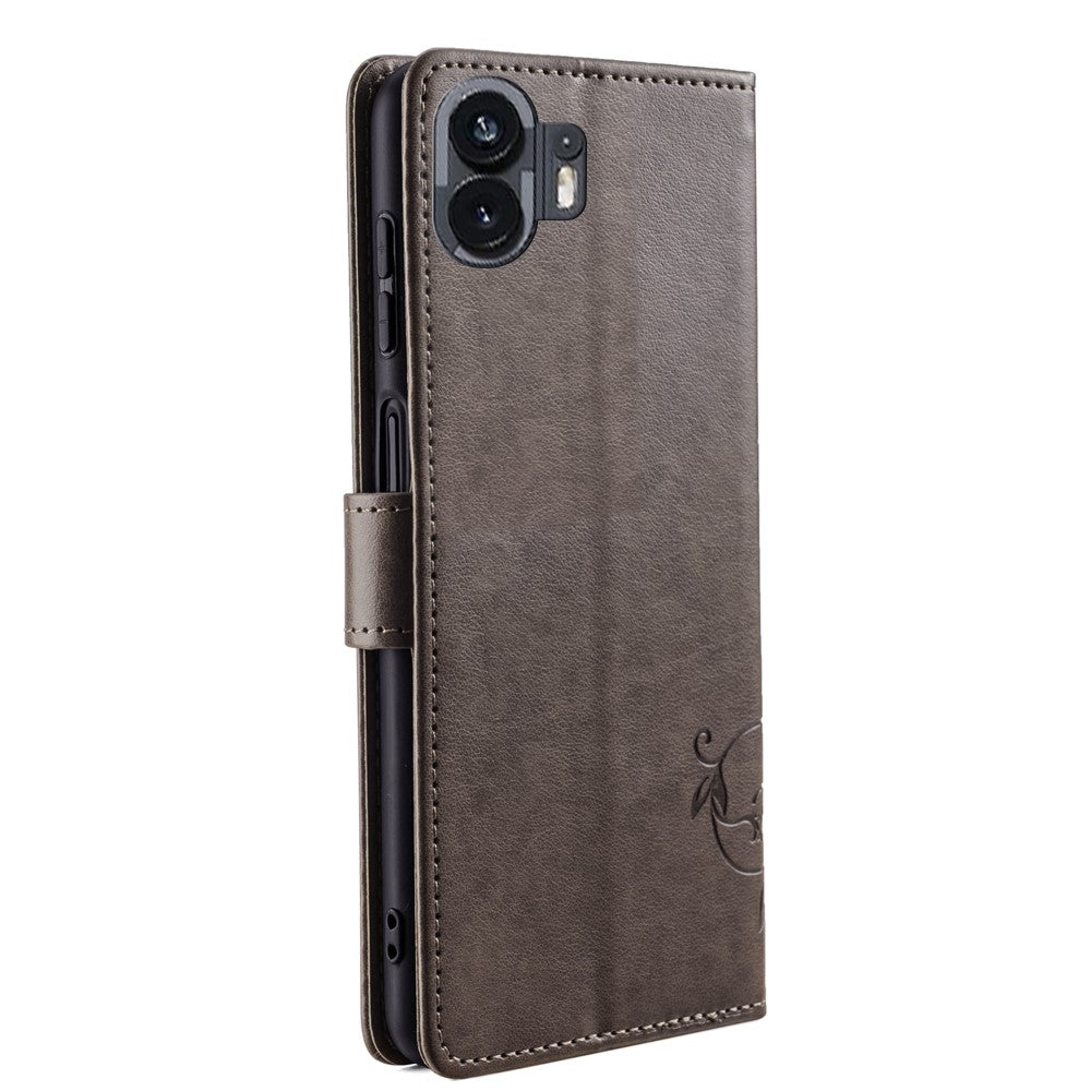 For Nothing Phone (2)   Case Butterfly Flower Stand Leather Phone Cover