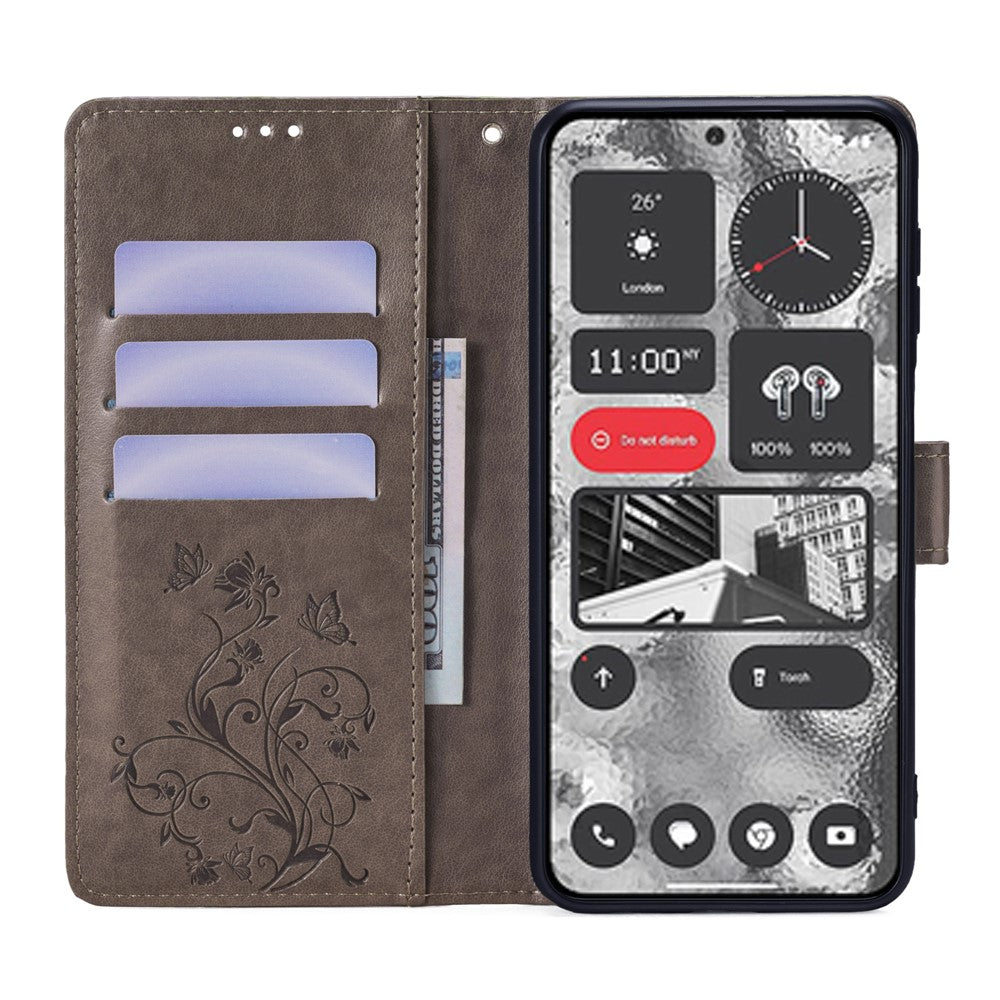 For Nothing Phone (2)   Case Butterfly Flower Stand Leather Phone Cover
