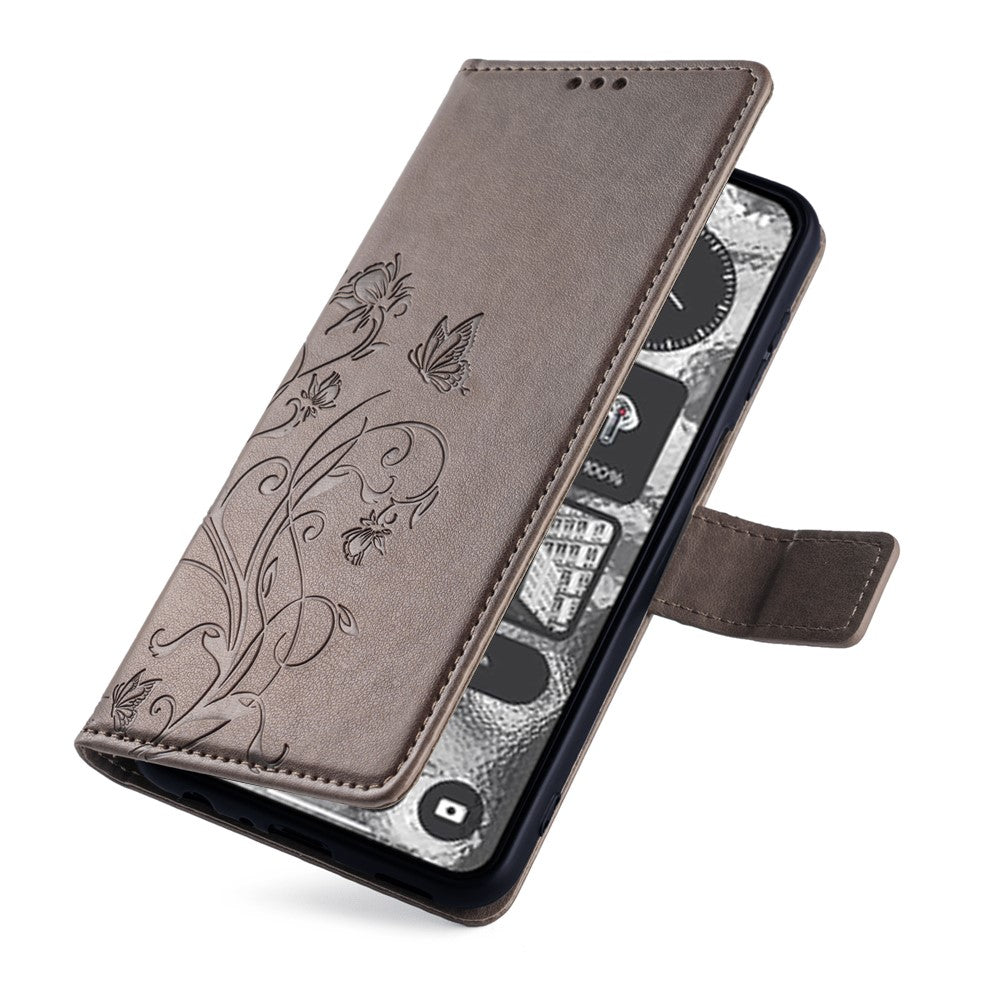 For Nothing Phone (2)   Case Butterfly Flower Stand Leather Phone Cover