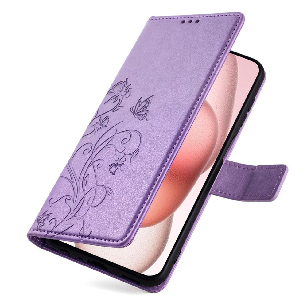 iPhone 15 Schutzhülle – Mit Blumens- & Schmetterlingsmuster & Riemen