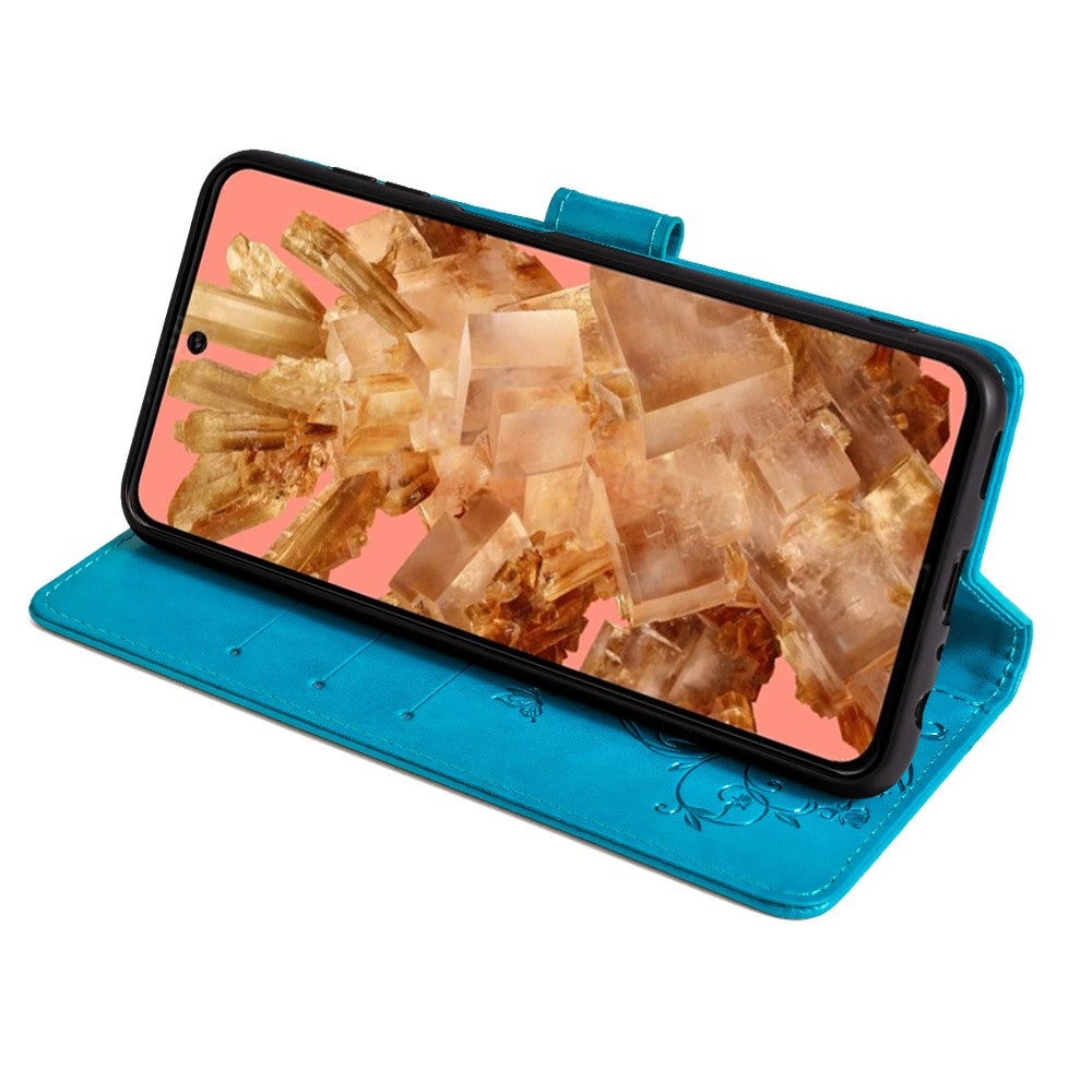 Pixel 8 Schutzhülle – Mit Blumens- & Schmetterlingsmuster & Riemen