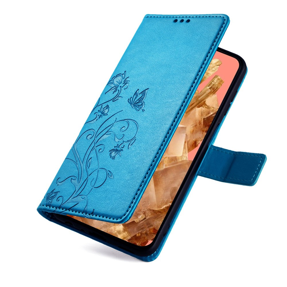 Pixel 8 Schutzhülle – Mit Blumens- & Schmetterlingsmuster & Riemen