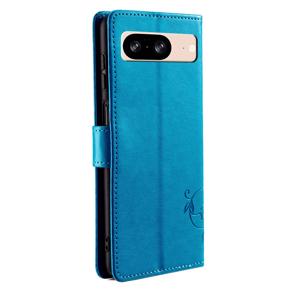 Pixel 8 Schutzhülle – Mit Blumens- & Schmetterlingsmuster & Riemen