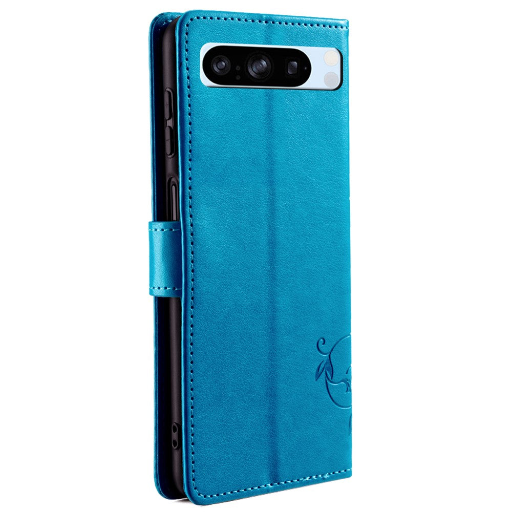 Pixel 8 Pro Schutzhülle – Mit Blumens- & Schmetterlingsmuster & Riemen