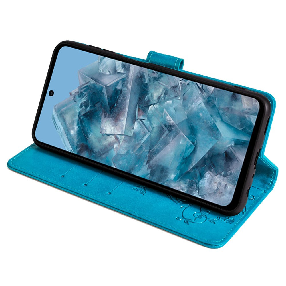 Pixel 8 Pro Schutzhülle – Mit Blumens- & Schmetterlingsmuster & Riemen