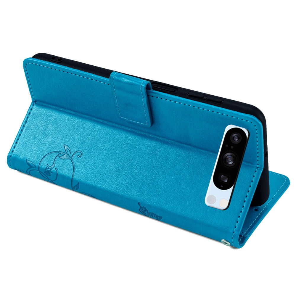 Pixel 8 Pro Schutzhülle – Mit Blumens- & Schmetterlingsmuster & Riemen