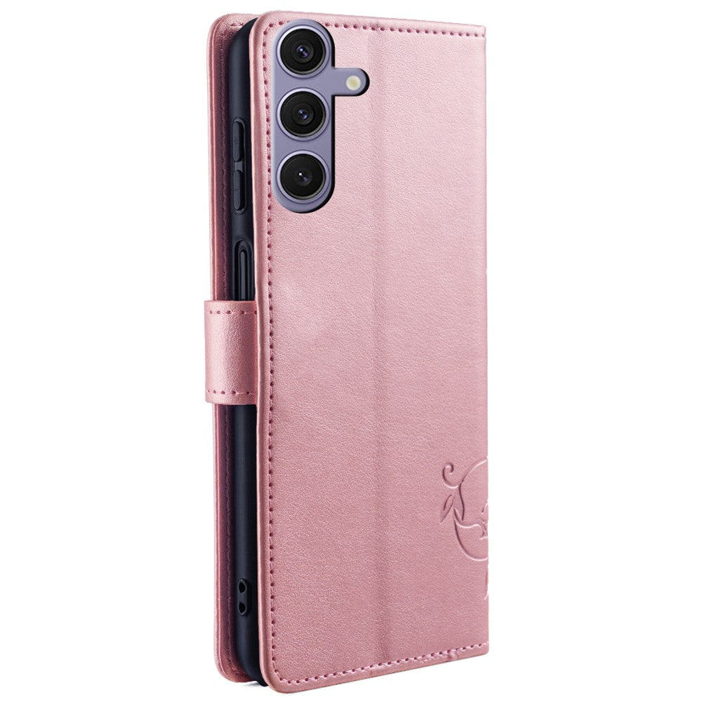 Galaxy S24 Plus Schutzhülle – Mit Blumens- & Schmetterlingsmuster & Riemen