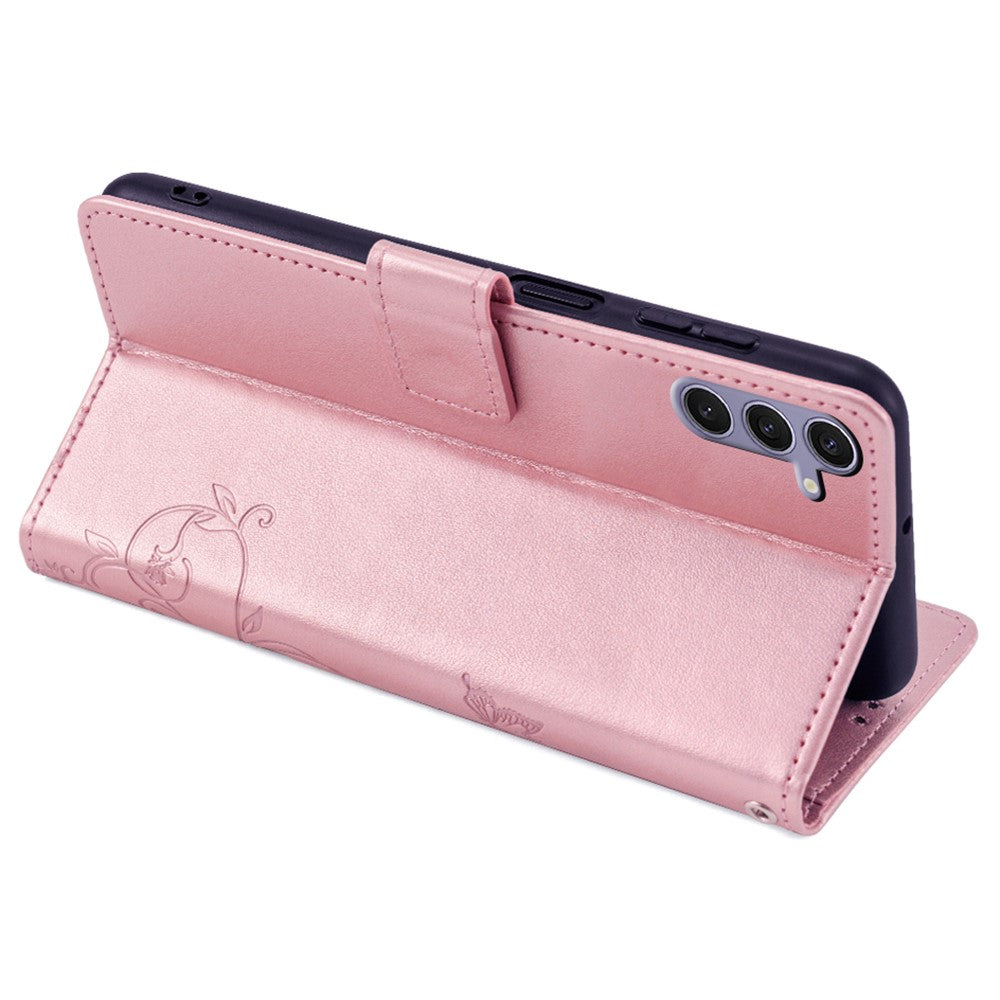 Galaxy S24 Plus Schutzhülle – Mit Blumens- & Schmetterlingsmuster & Riemen