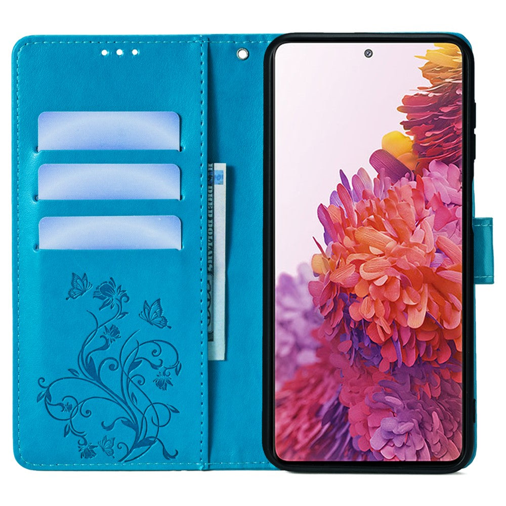 Galaxy S20 FE 4G/5G / S20 FE 2022 / S20 Lite Schutzhülle – Mit Blumens- & Schmetterlingsmuster & Riemen