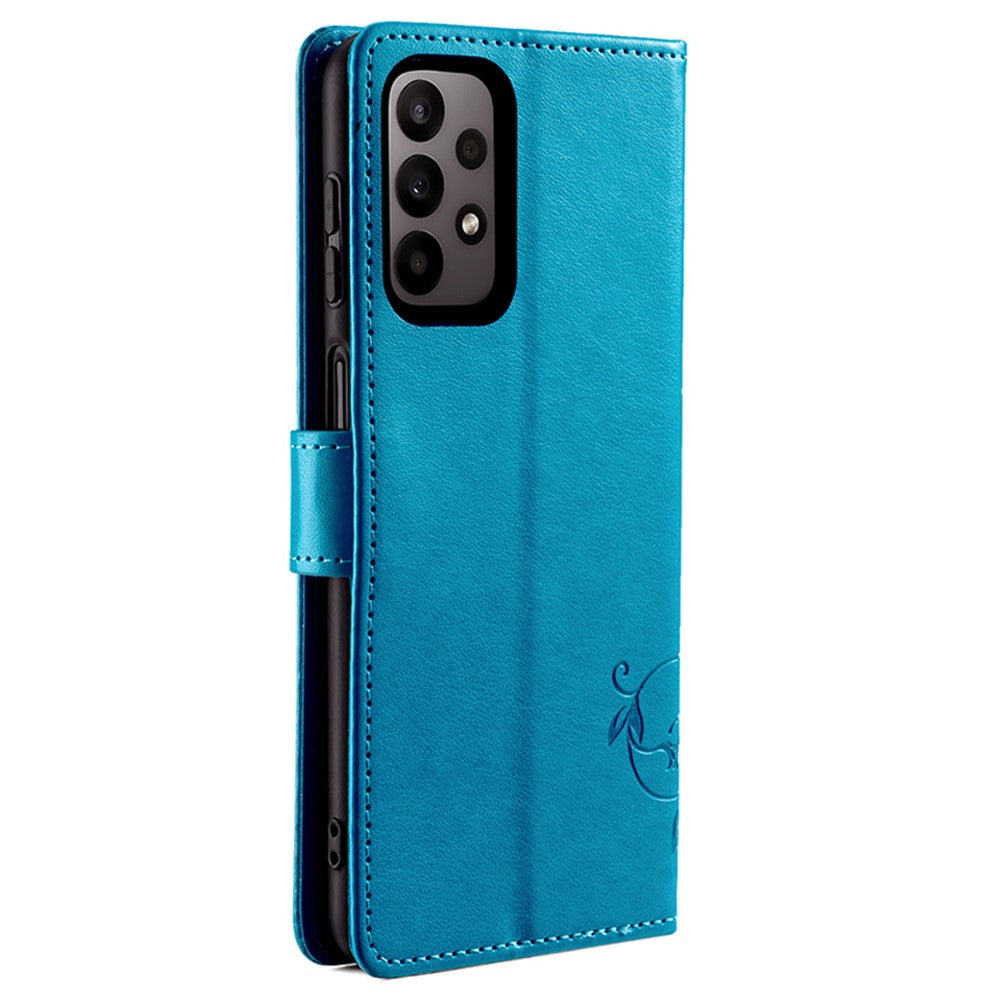 Galaxy A23 4G/5G Schutzhülle – Mit Blumens- & Schmetterlingsmuster & Riemen