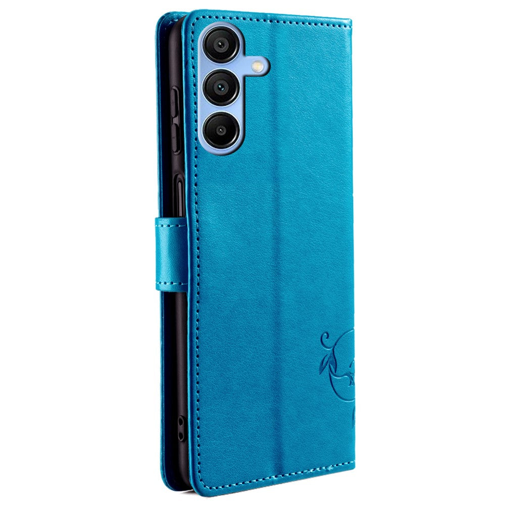 Galaxy A15 4G/5G Schutzhülle – Mit Blumens- & Schmetterlingsmuster & Riemen