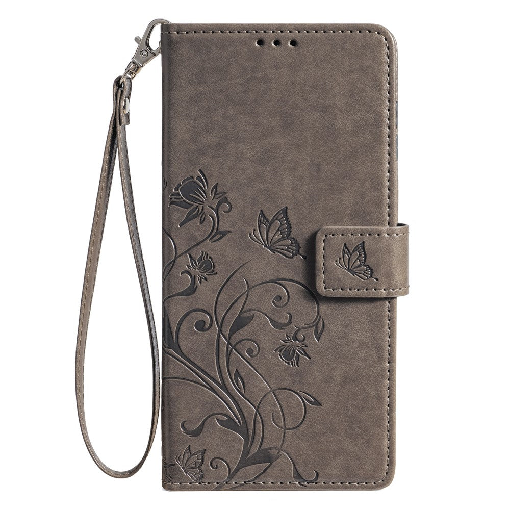For Honor 100 Pro 5G Case Butterfly Flower PU Leather Magnetic Flip Stand Card Holders Phone Cover