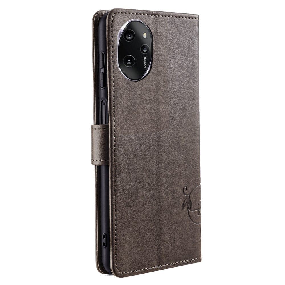 For Honor 100 Pro 5G Case Butterfly Flower PU Leather Magnetic Flip Stand Card Holders Phone Cover