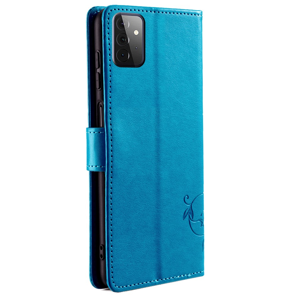 Galaxy A72 5G/4G Schutzhülle – Mit Blumens- & Schmetterlingsmuster & Riemen