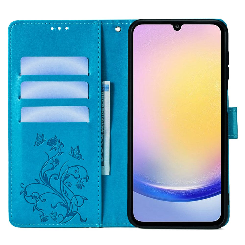 Galaxy A72 5G/4G Schutzhülle – Mit Blumens- & Schmetterlingsmuster & Riemen