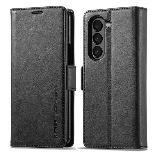 Galaxy Z Fold6 5G – Wallet-Handyhülle aus Kunststoff und PU-Leder, mit Ständer, mit RFID-Schutz