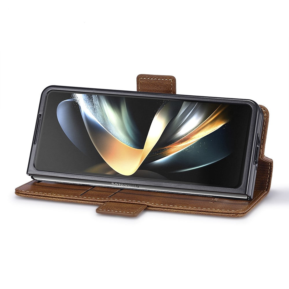 LC.IMEEKE For Samsung Galaxy Z Fold6 5G Phone Stand Case PU Leather RFID Blocking Wallet Cover