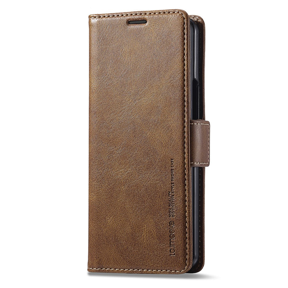 LC.IMEEKE For Samsung Galaxy Z Fold6 5G Phone Stand Case PU Leather RFID Blocking Wallet Cover