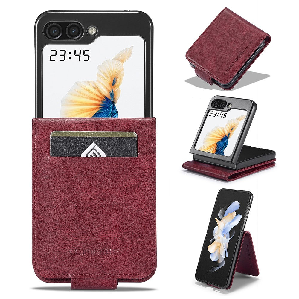 LC.IMEEKE For Samsung Galaxy Z Flip7 FE 5G / Z Flip6 5G Phone Case RFID Blocking Card Slot PU Leather Cover
