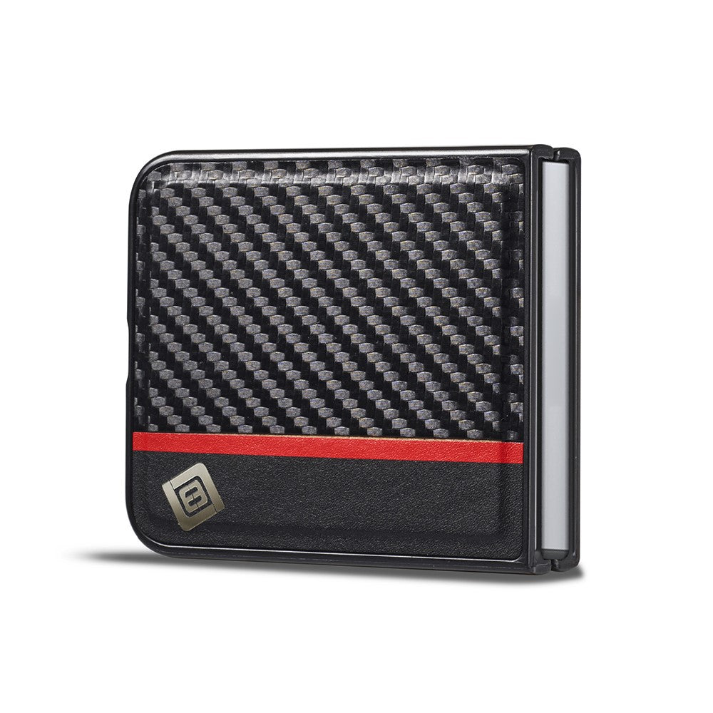 Galaxy Flip6 Stoßfeste Hülle - Carbonfaser-Optik – PU-Leder & TPU