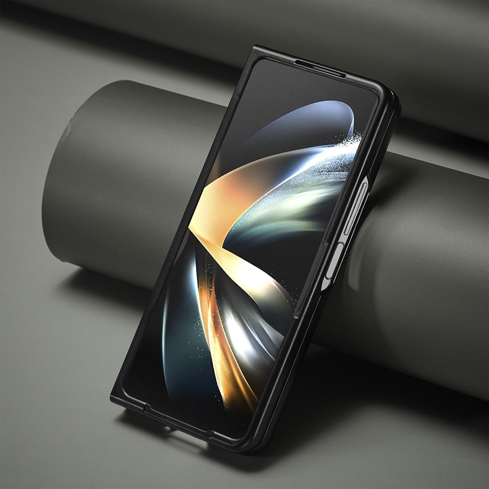 Galaxy Fold6 Stoßfeste Hülle - Carbonfaser-Optik – PU-Leder & TPU