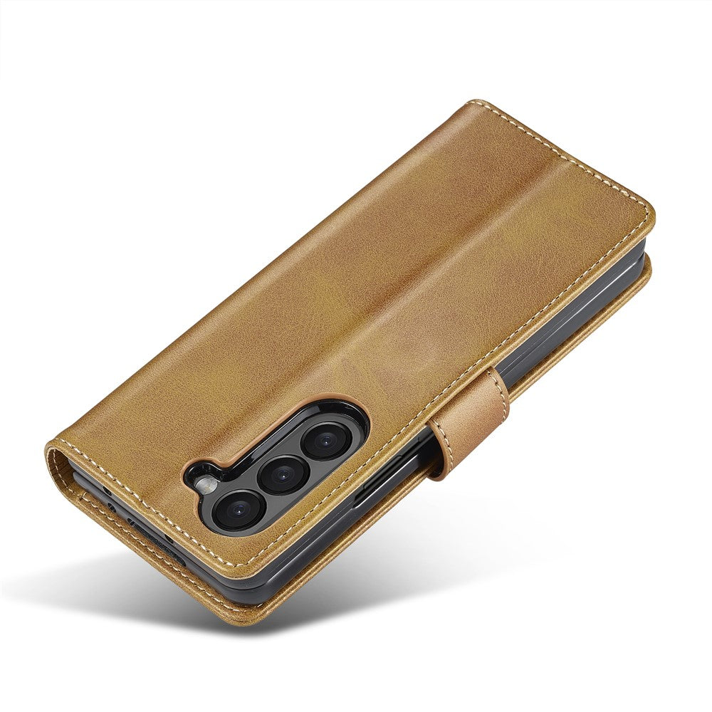 LC.IMEEKE For Samsung Galaxy Z Fold6 5G Case Calf Texture Magnetic Clasp Stand Phone Cover