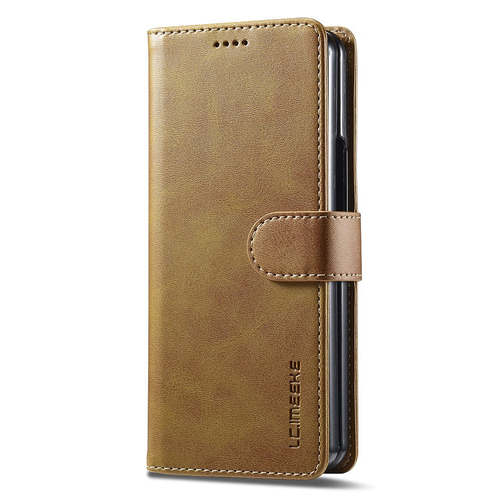 LC.IMEEKE For Samsung Galaxy Z Fold6 5G Case Calf Texture Magnetic Clasp Stand Phone Cover