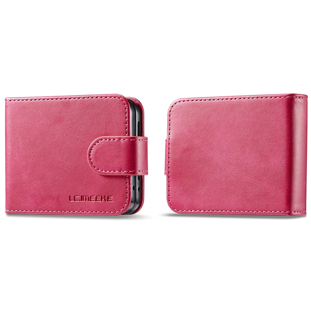 LC.IMEEKE For Samsung Galaxy Z Flip7 FE 5G / Z Flip6 5G Case Scratch-resistant Leather+PC Calf Texture Stand Phone Cover