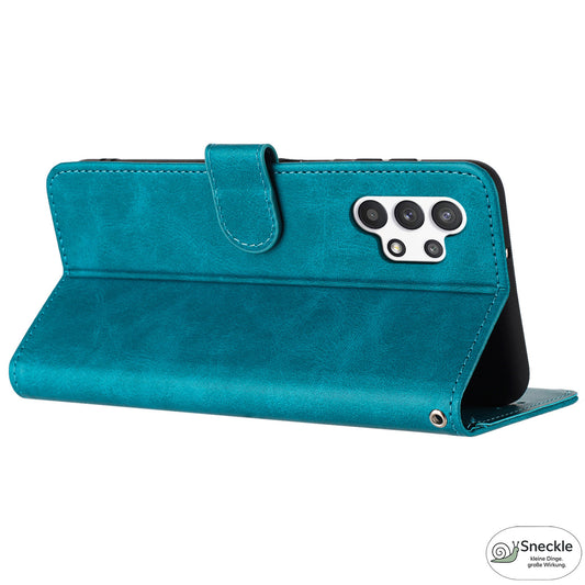 Galaxy A32/M32 5G Wallet-Hülle – Kalbsleder-Optik & Mit Ständer