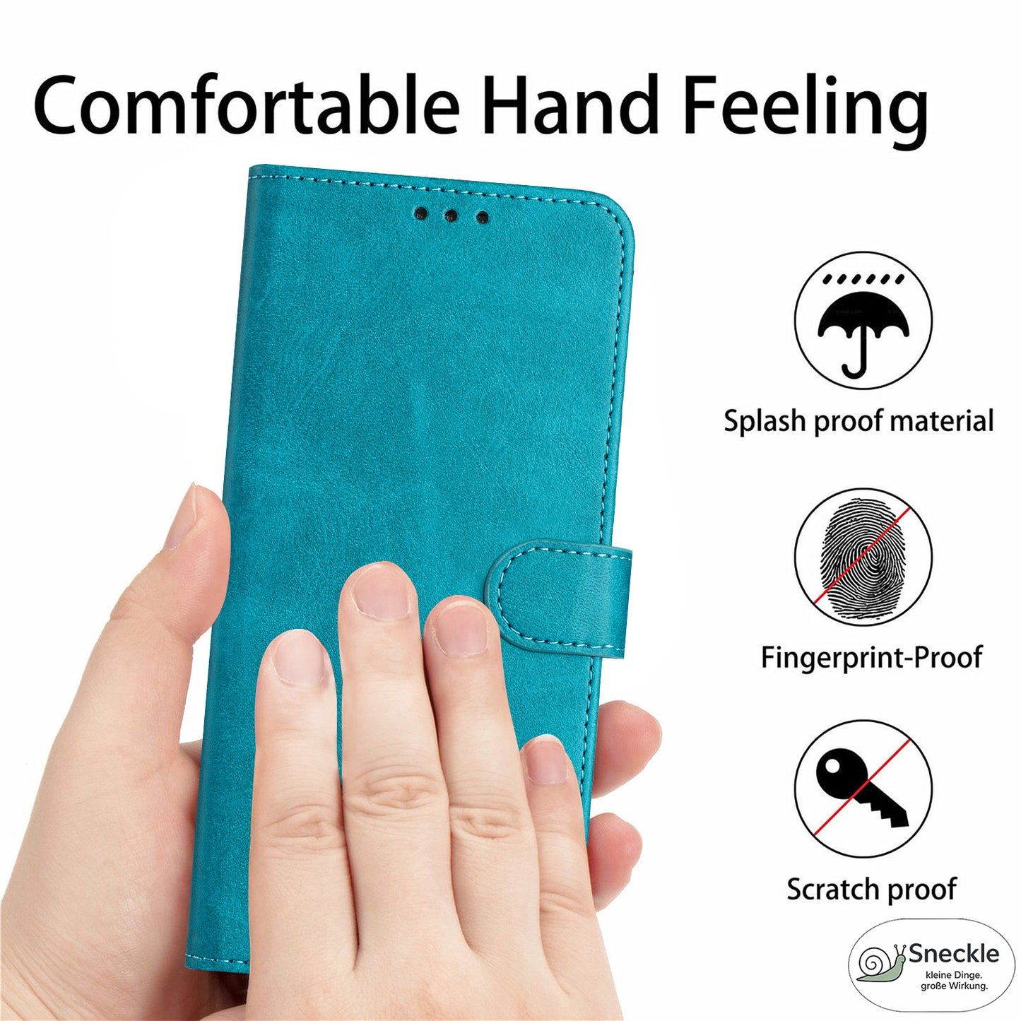 Galaxy A32/M32 5G Wallet-Hülle – Kalbsleder-Optik & Mit Ständer