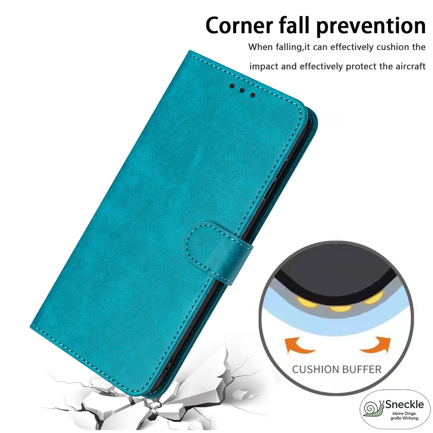 Galaxy A32/M32 5G Wallet-Hülle – Kalbsleder-Optik & Mit Ständer