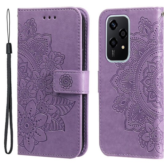 Honor 200 Lite Handyhülle – mit Blumenmuster, PU-Leder, Brieftaschenständer